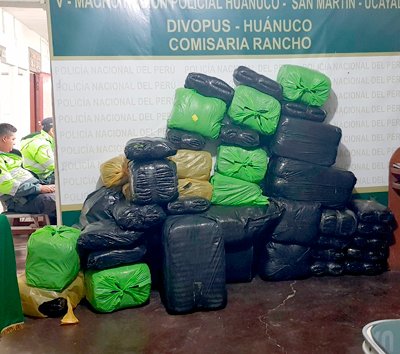 Sorprenden a policía trasladando más de 200 kilos de hoja de coca 