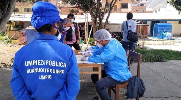 7 trabajadores de limpieza pública de Huánuco dieron positivo al Covid-19