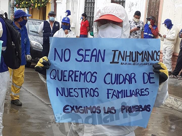 400 trabajadores de limpieza pública de Huánuco esperan pasar prueba rápida de Covid-19