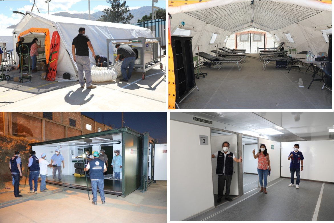 Con instalación de hospital móvil en Paucarbamba amplían espacios de atención para pacientes covid