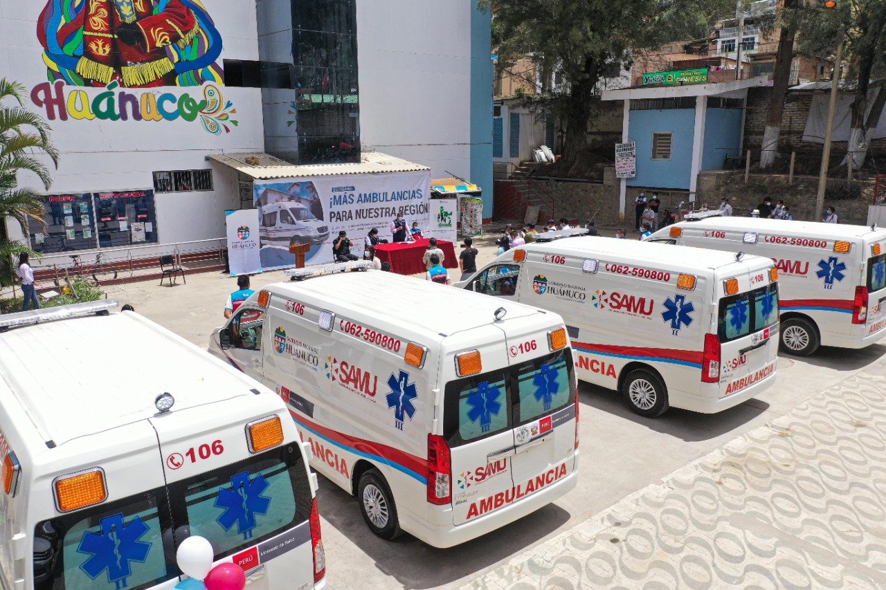 Gobierno Regional de Huánuco aún no entrega las 4 ambulancias al SAMU