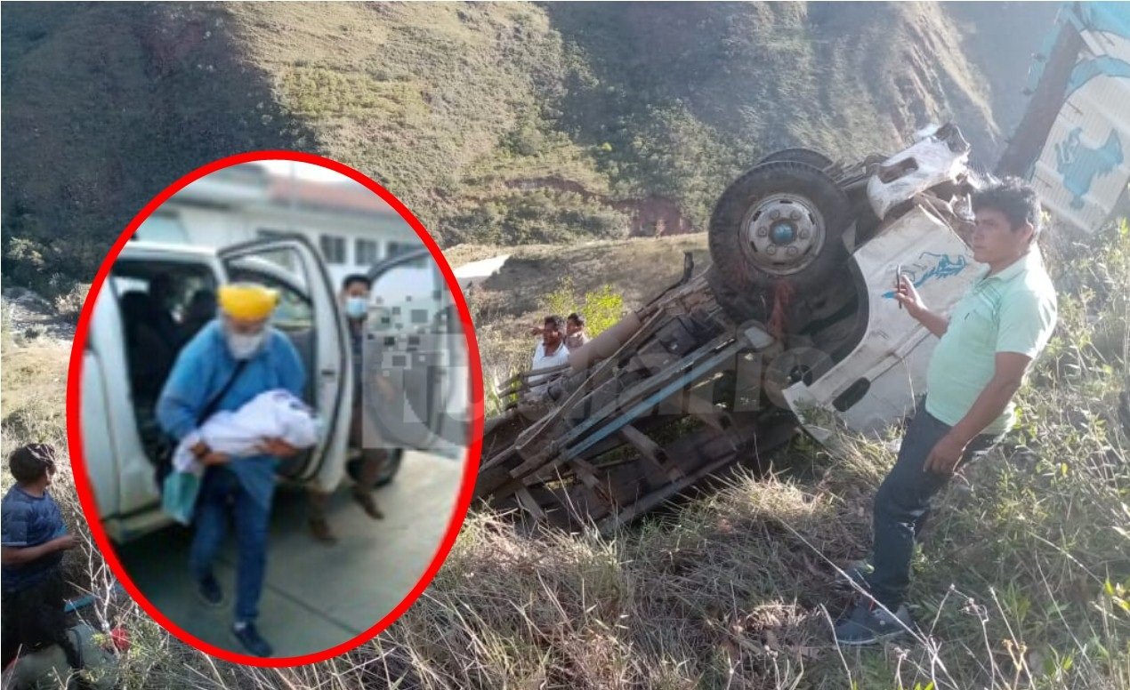 Bebé de seis meses murió al volcarse camión en el que viajaba junto a sus padres