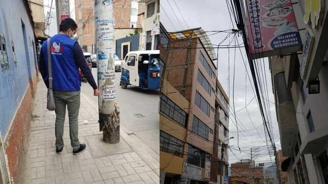 Mal estado de postes pone en riesgo a transeúntes y transportistas en calles de la ciudad de Huánuco