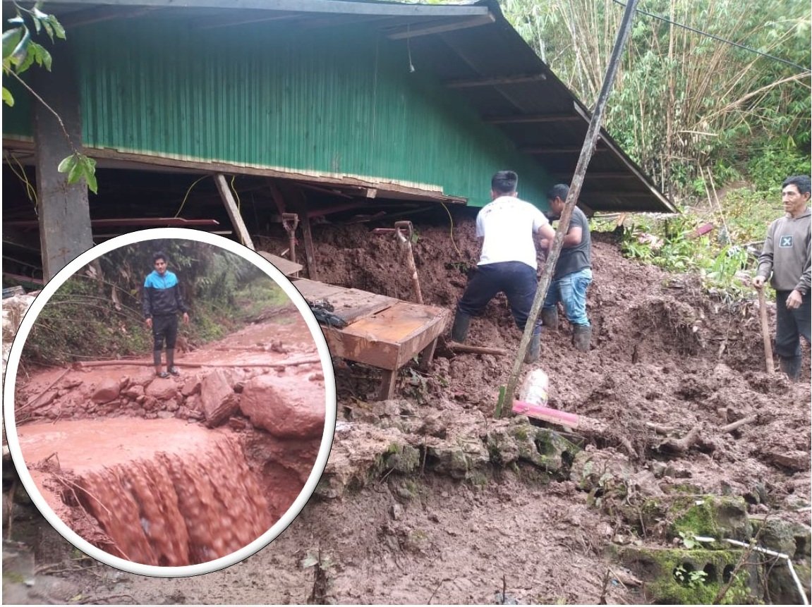 Lluvias destruyen casas y carreteras en el distrito Hermilio Valdizán