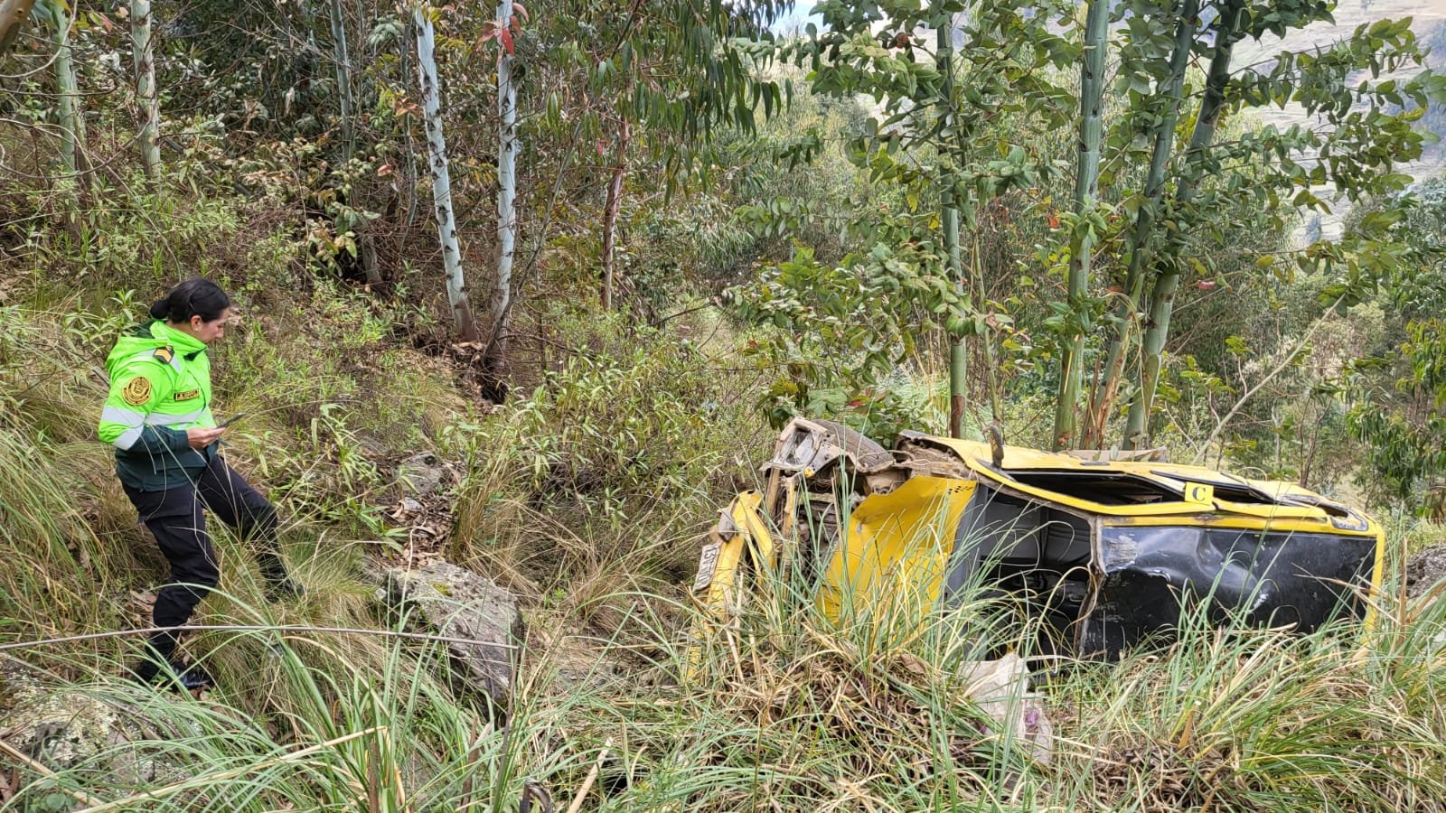Chofer muere al caer a una pendiente con su automóvil Tico en la vía Huánuco a La Unión