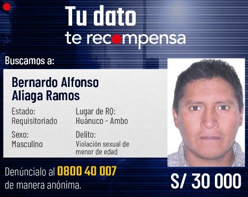 Ratifican orden de captura para buscado por delito de violación sexual contra una menor