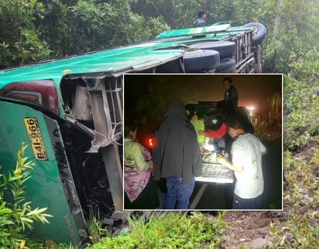 Chofer de bus que dejo 11 pasajeros heridos tras despistarse, intentó burlar a la policía diciendo que era el copiloto