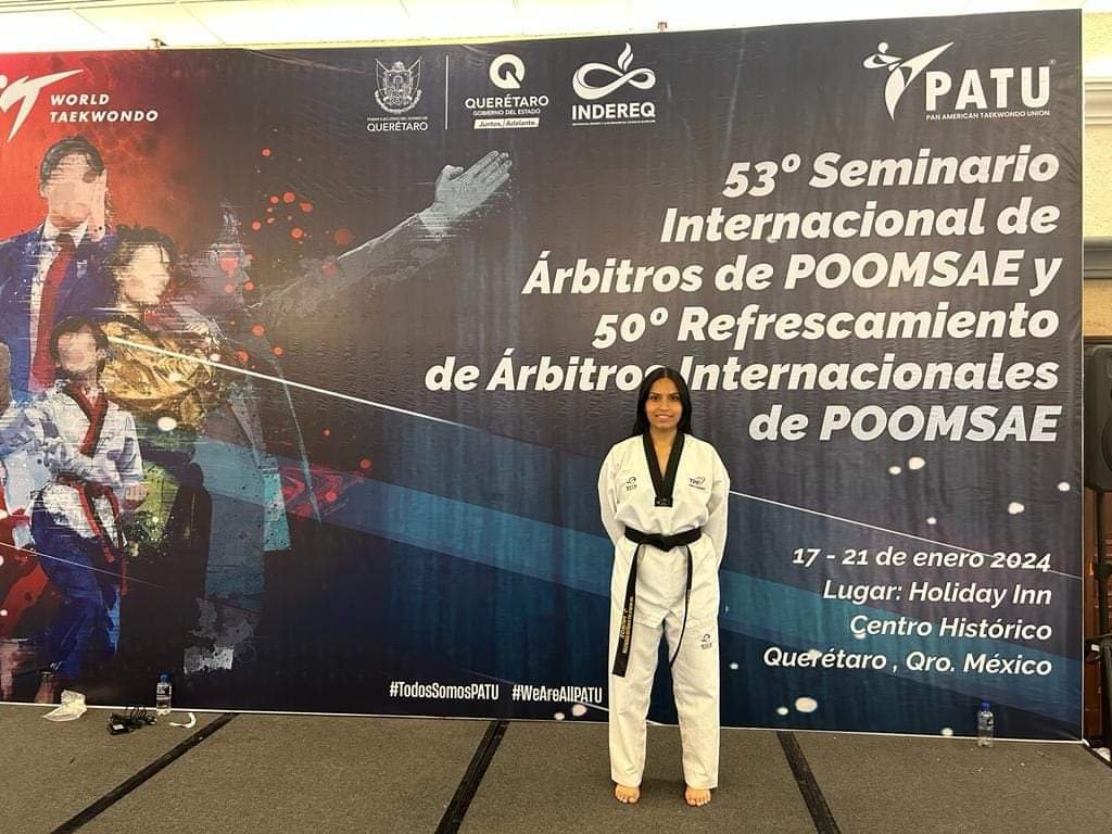 Belen Muñoz, taekwondista huanuqueña, se convirtió en árbitra Internacional de Poomsae