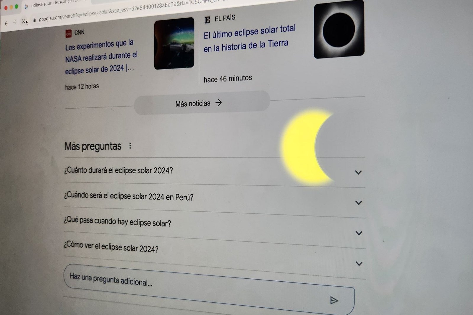 Descubre lo que muestra Google durante el eclipse solar: una mirada al doodle del buscador