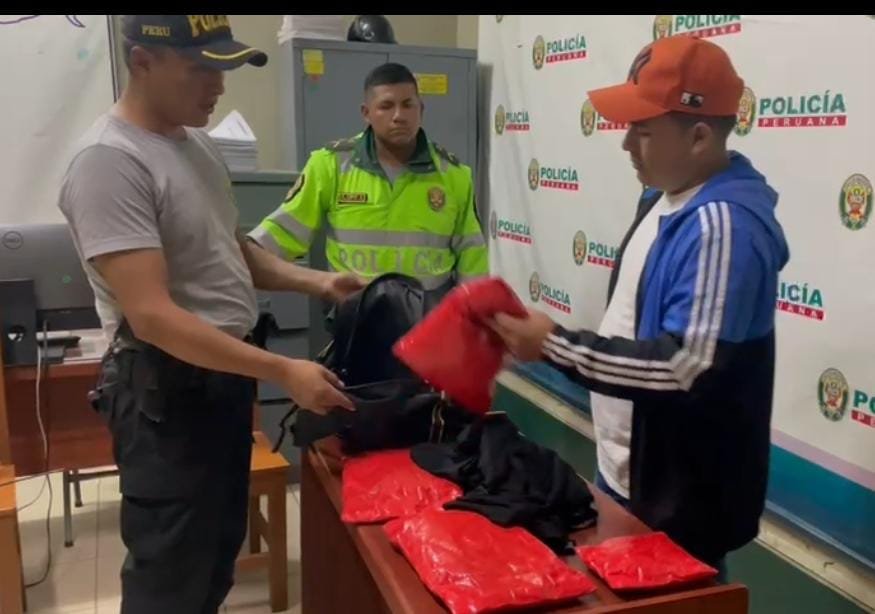 Detienen a pasajero que iba de Huánuco a Pasco trasladando 6 kilos de droga