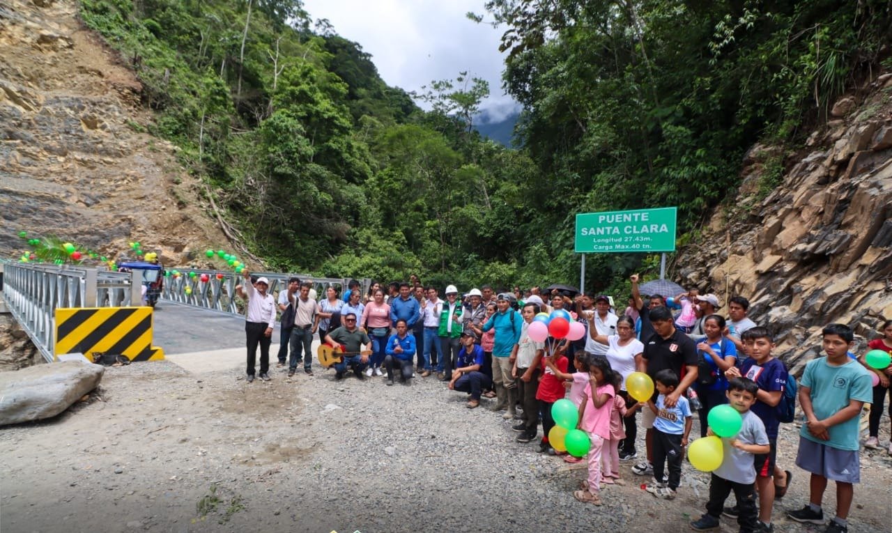 Inauguran puente Santa Clara en el distrito de Chaglla que costó S/ 2.2 millones