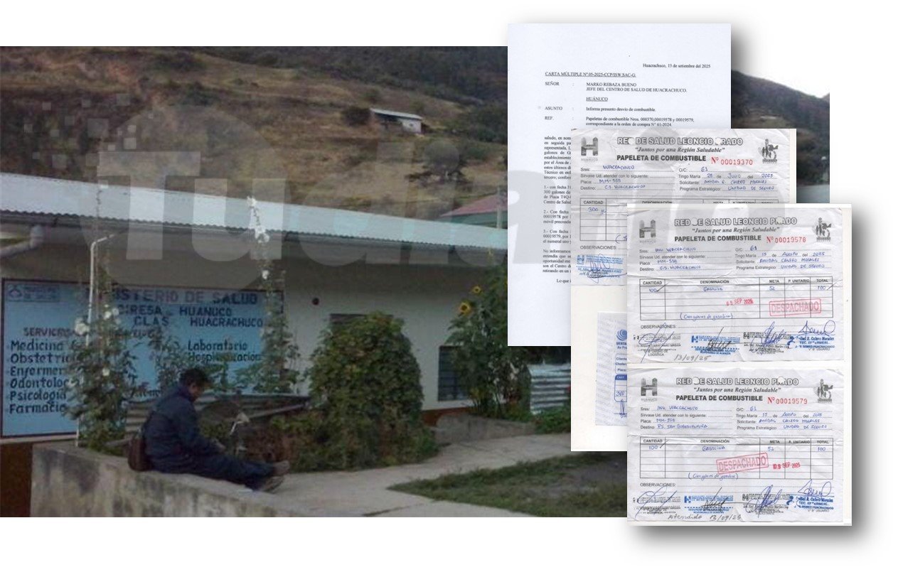 Involucran a policía en desvío de 500 galones de combustible de los centros de salud de Huacrachuco y San Buenaventura