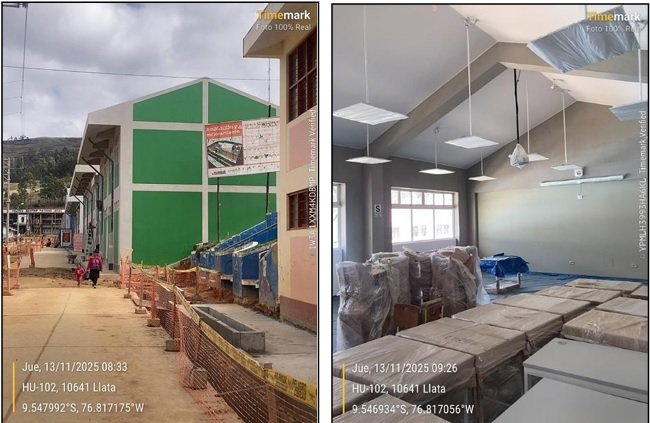 Hay retrasos y deficiencias en construcción de colegio en Llata