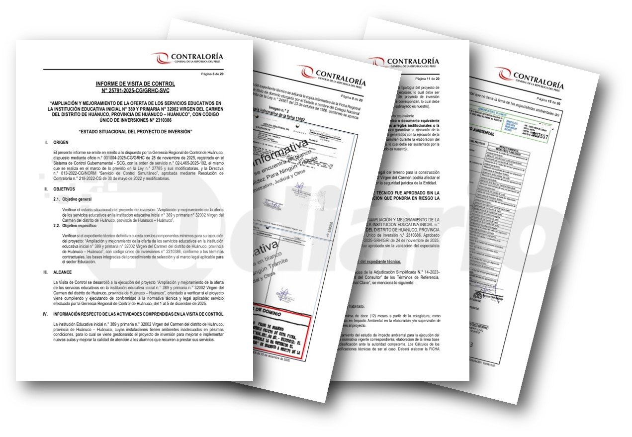 Detectan graves omisiones en expediente técnico del colegio Virgen del Carmen