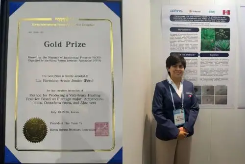 Medicina veterinaria natural: Investigadora peruana crea cicatrizante para mascotas con plantas nativas y gana oro en Corea del Sur
