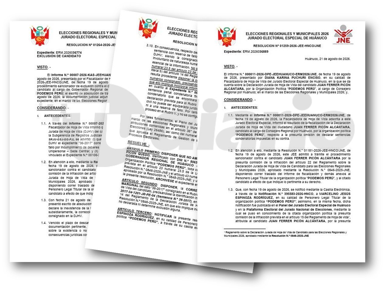 JEE Huánuco confirma continuidad de Luis Picón, pero excluye a su hijo